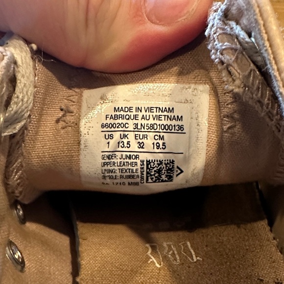 Converse All Star Tan Kids Sneakers size 1 - Picture 5 of 5